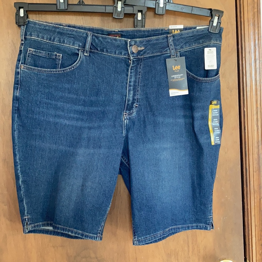 Relisted Lee midrise Bermuda short denim soft premium stretch fabric 22W - Picture 9 of 17